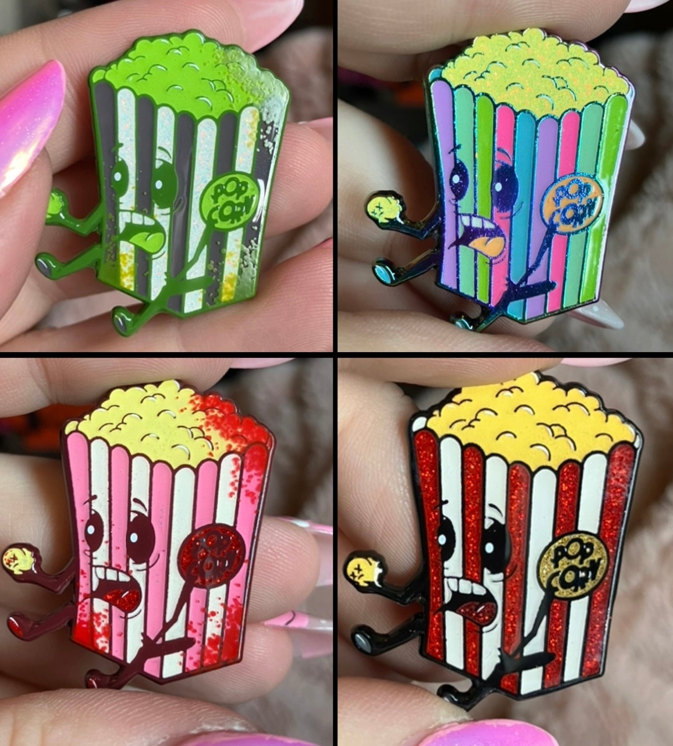 Popcorn Pete Enamel Pins