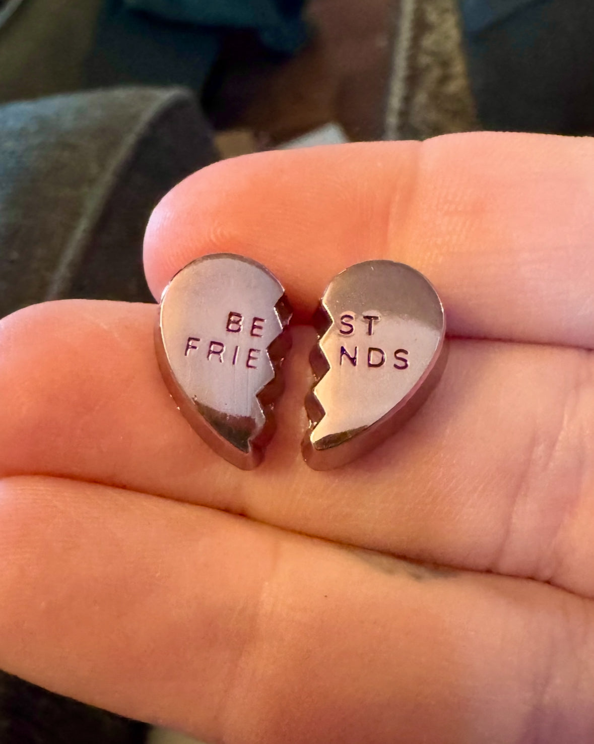 Best Friend Set of Pink Ano Hearts